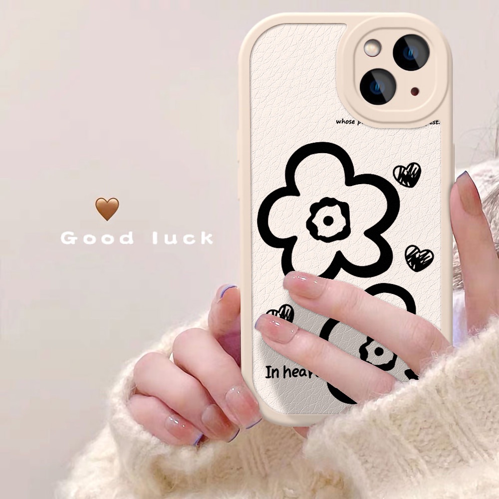 Case Pelindung Lensa Bentuk Bulat Motif Bunga Bahan Silikon Untuk iPhone 11 Pro Max / 14 Pro Max / 12 / 13 7 8 Plus X XS Max XR 13 11 12 Pro Max SE 2020