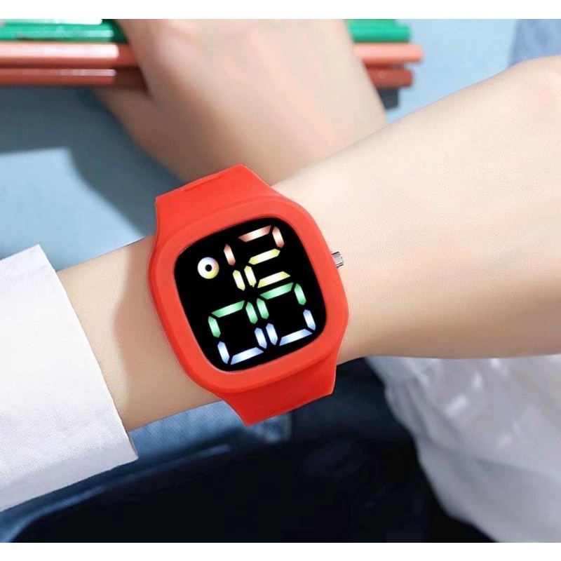 Jam Tangan Led Pria Wanita Rubber Kasual Terlaris Trendy Fashion