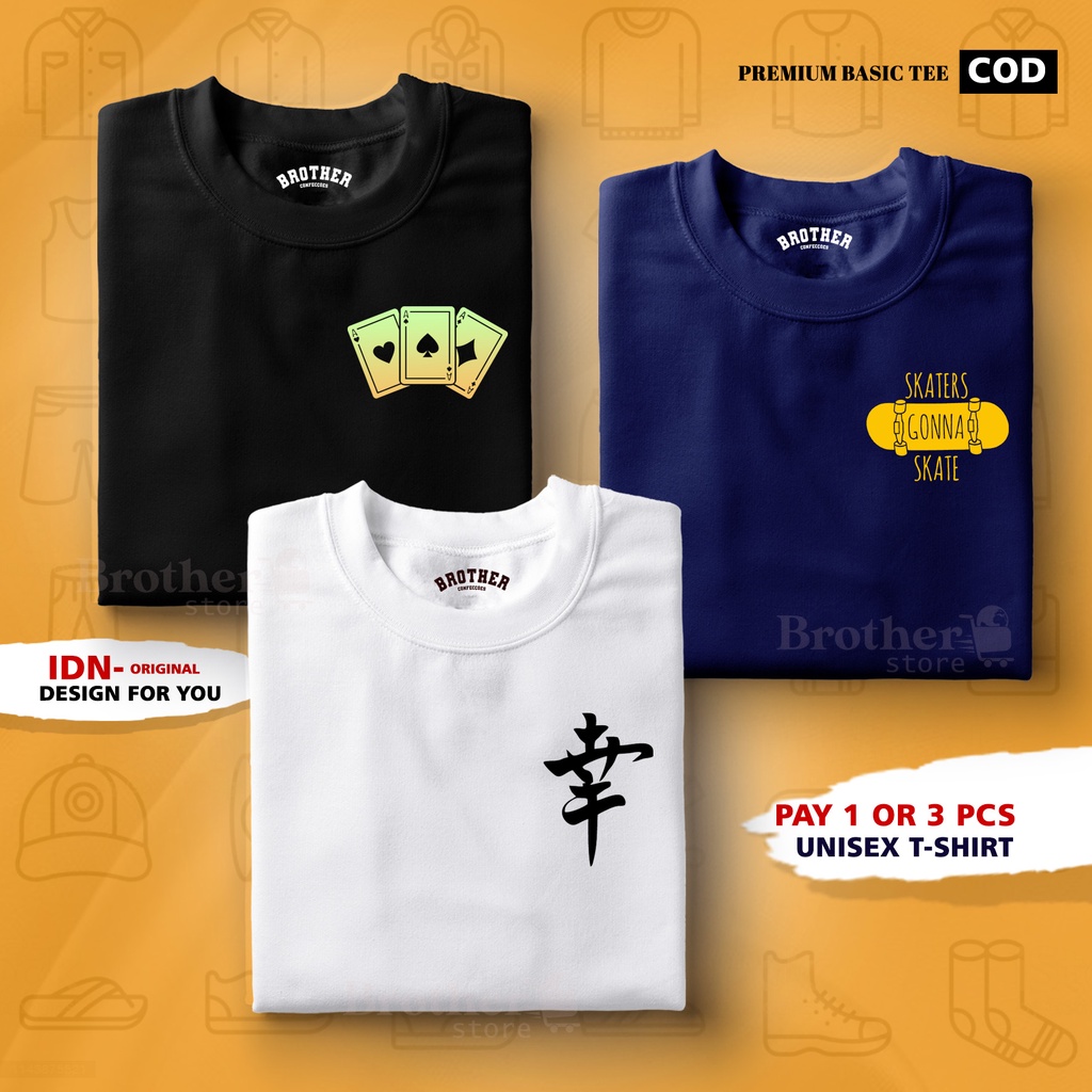 BUY 1 OR 3 PCS ( PROMO COD ) BROTHER STORE / Kaos Distro100% Catoon Combed 24s Tebal / Articel 3card