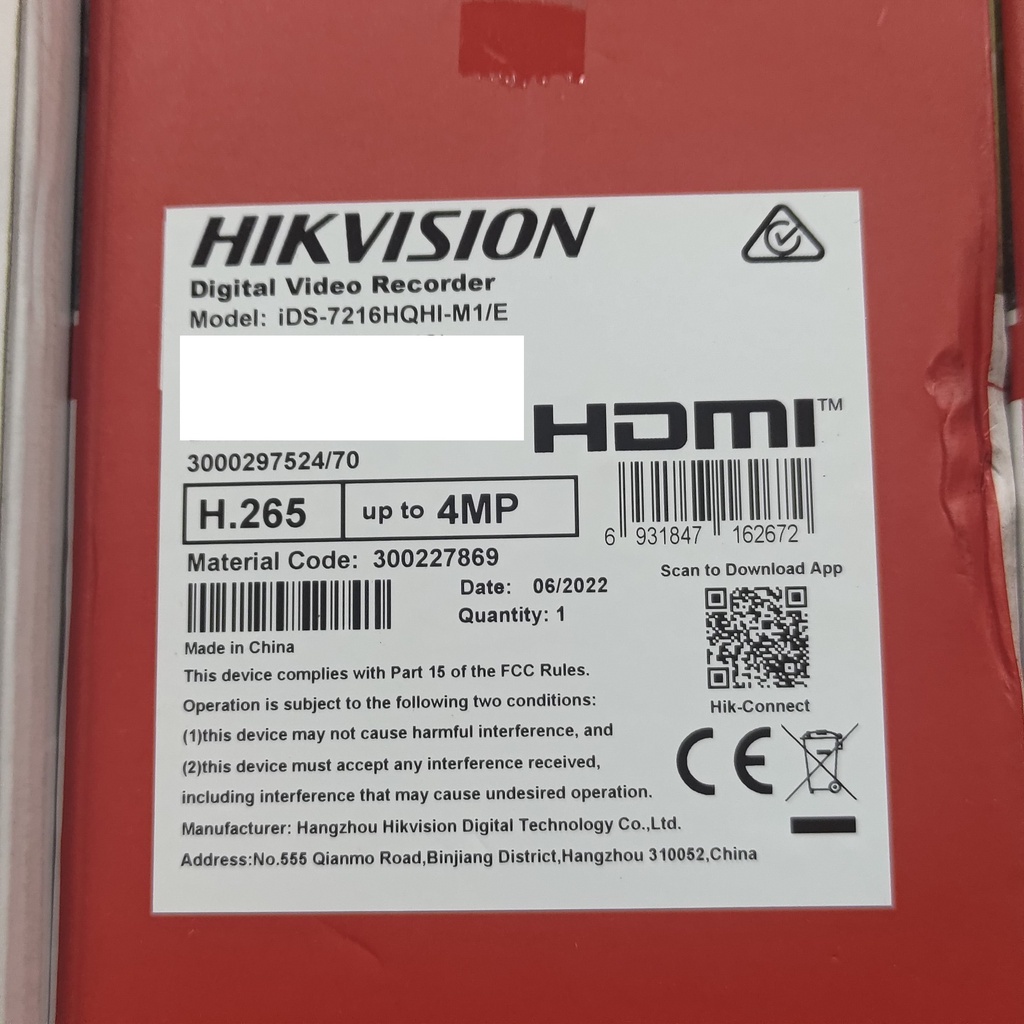 DVR HIKVISION 16 channel iDS-7216HQHI-M1/E 5 MP 5MP resmi
