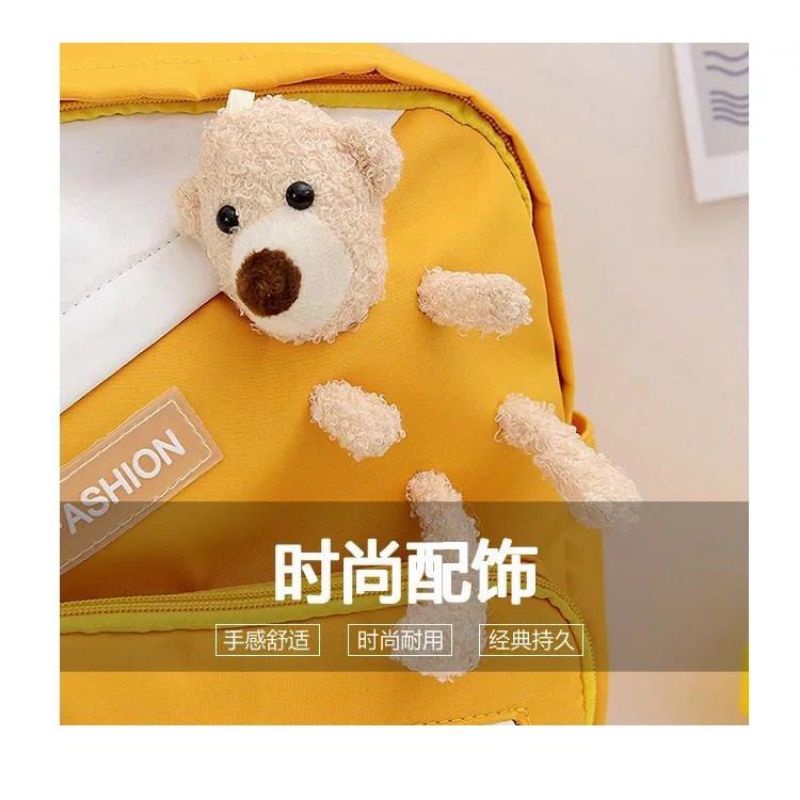 TAS RANSEL SEKOLAH ANAK WANITA PEREMPUAN MODEL TEDDY BEAR / TAS PUNGGUNG BACKPACK CEWEK LUCU