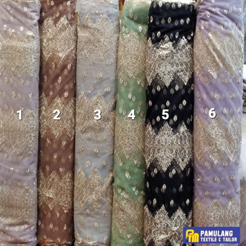 Kain Tille Bordir Etnik sumba|| Harga Per Setengah Meter (50 cm)