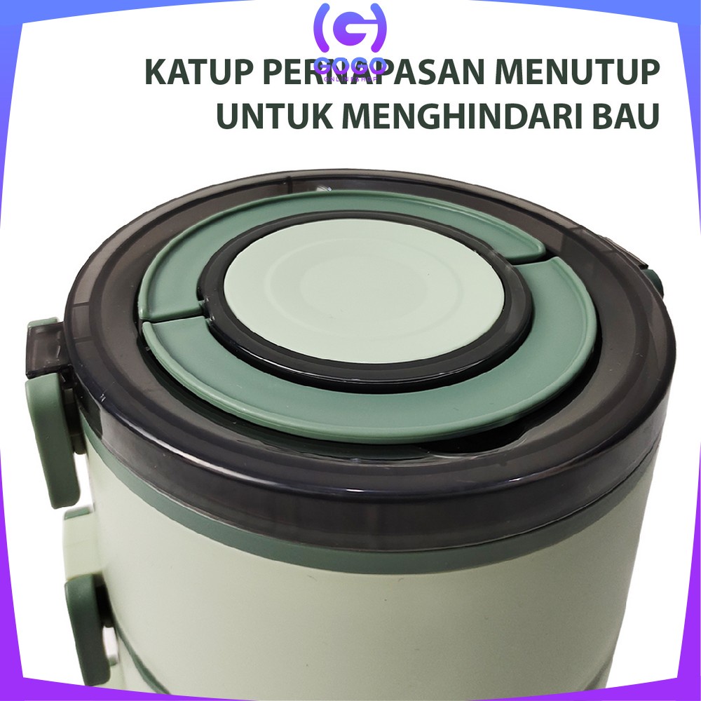 GOGO-C482 Lunch Box Set Anti Tumpah Kotak Makan Bekal Set Rantang Susun Tempat Makan Portable Rantang Tingkat