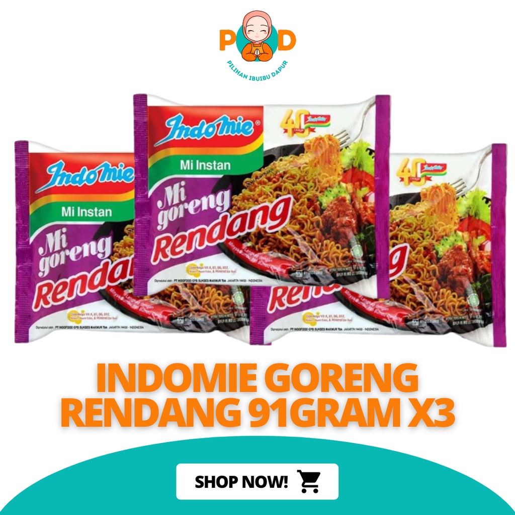 

Indomie Mie Instant Goreng Rendang 91 gram x 3