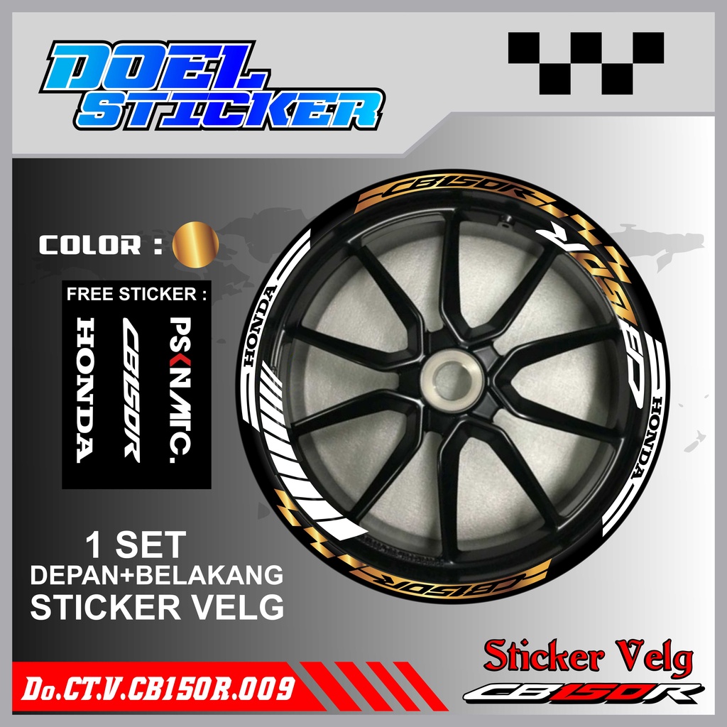 Stiker Cutting Velg CB150R Racing Lis List Variasi Custom CB 150 R Old New Streetfire Set Depan Belakang Doel 009