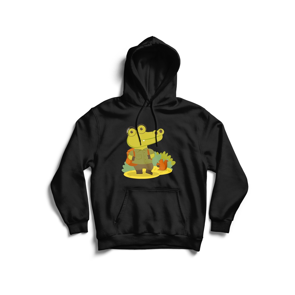 GKAHDHBYA034 Jaket Hoodie Anak Gambar Kartun Hewan Buaya Predator Crocodile Hoodie Anak Lengan Panja