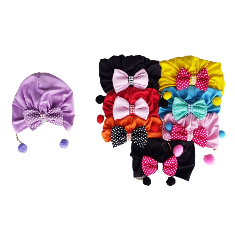 Turban Anak Anting Pom Pom