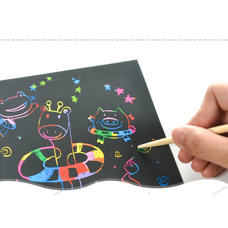 1 PAKET KERTAS GAMBAR AJAIB / MEWARNAI WARNA PELANGI KREATIFITAS ANAK/ MAINAN EDUKASI ANAK