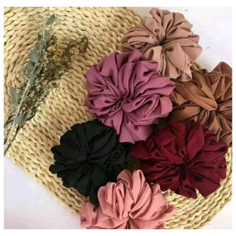 [GROSIR 10] Scrunchie Cepol Ikat Rambut Jumbo Hijab Penambah Volume Cemol Kunciran Rambut