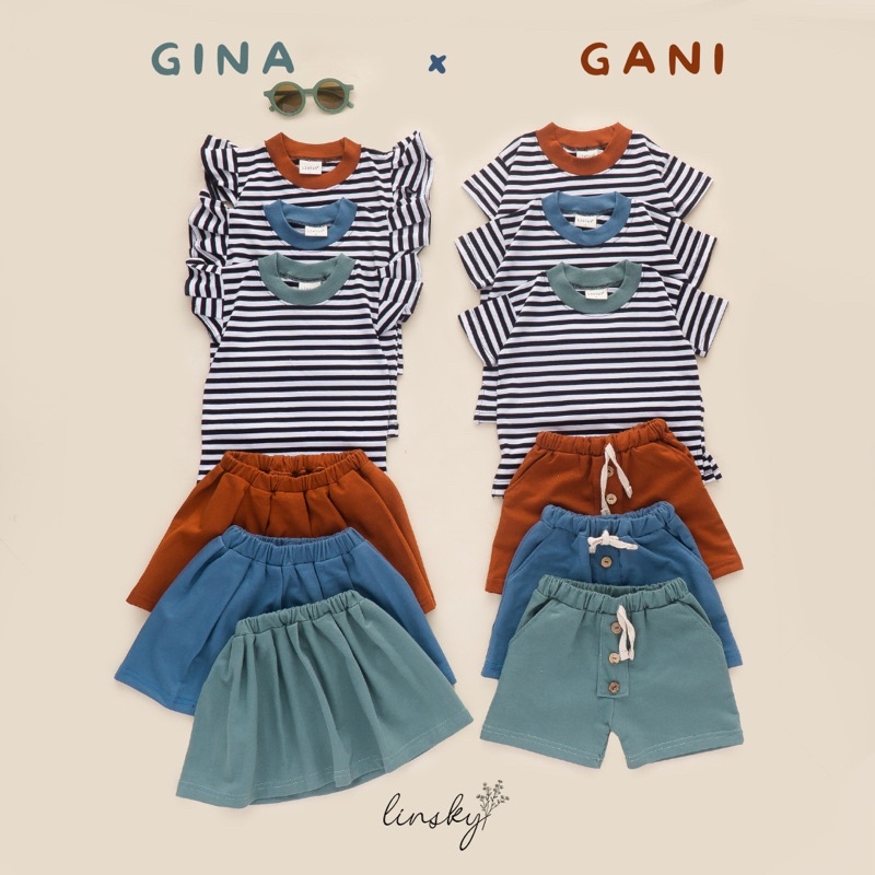 LINSKY BABY - Gani &amp; Gina Set Setelan Anak Couple