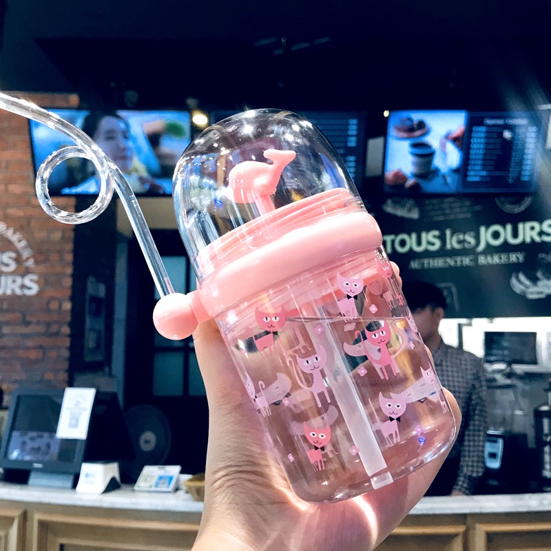 AMORA BPA FREE Botol Minum Bayi Gelas Anak Balita DOT Baby 280ML + Kotak-LUMBA2 PINK + KOTAK