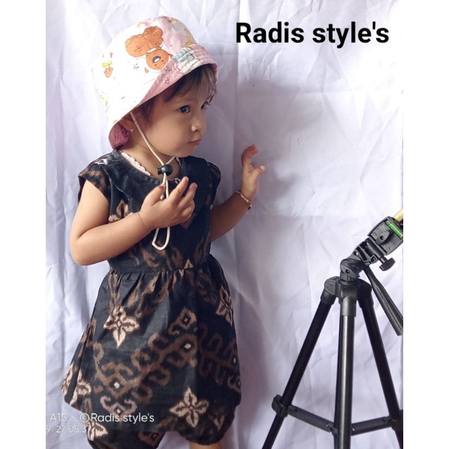 setelan batik anak free bandana