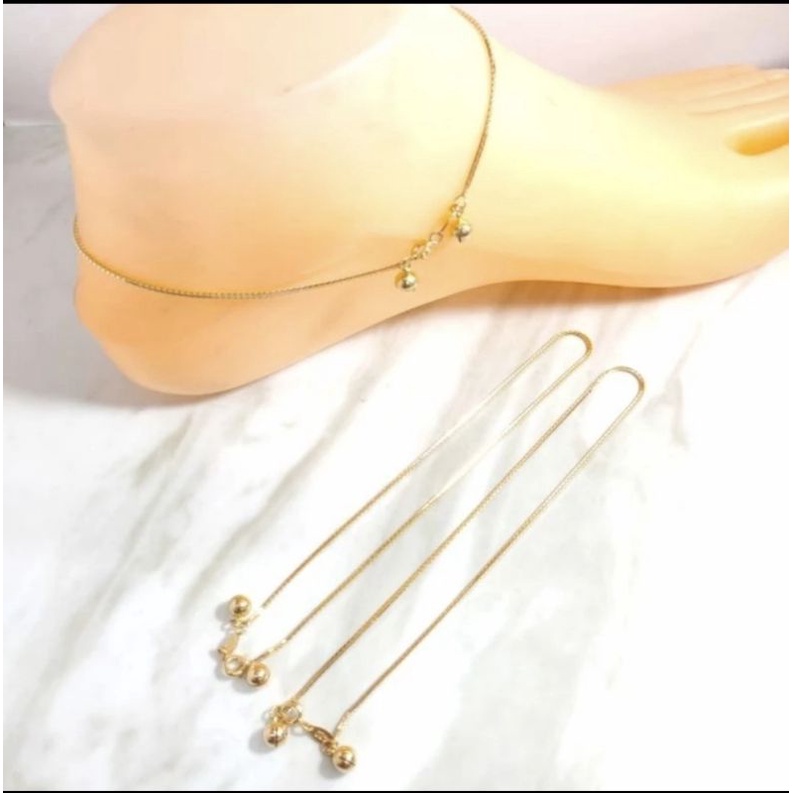 gelang kaki italy emas asli kadar 375