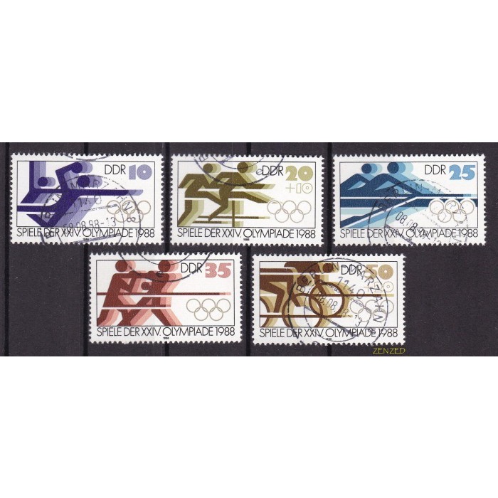 

0748 Perangko Jerman DDR 1988 Olympic Games 5v Cto