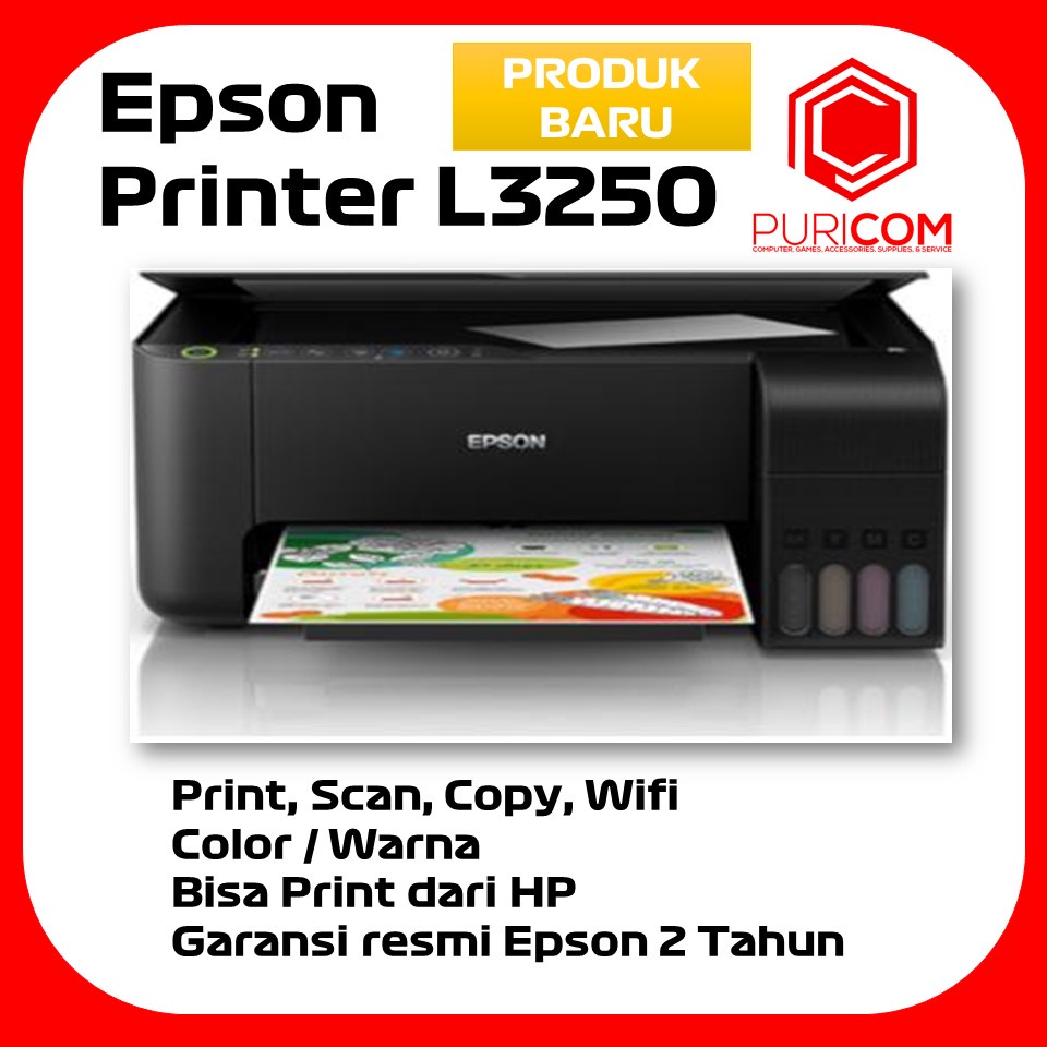 EPSON Printer L3250 WIFI All in One Ink A4 Wireless Print, Scan, Copy, Wireless