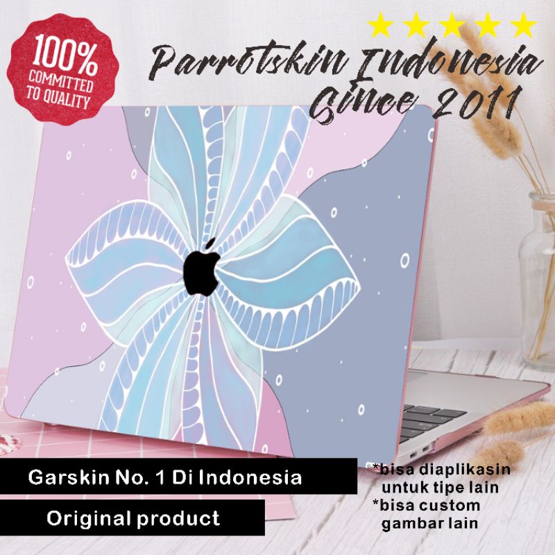 Skin Garskin Sticker Stiker Laptop Asus Acer Hp Macbook Lenovo Infinix Redmibook dll Premium All tipe case bunga biru