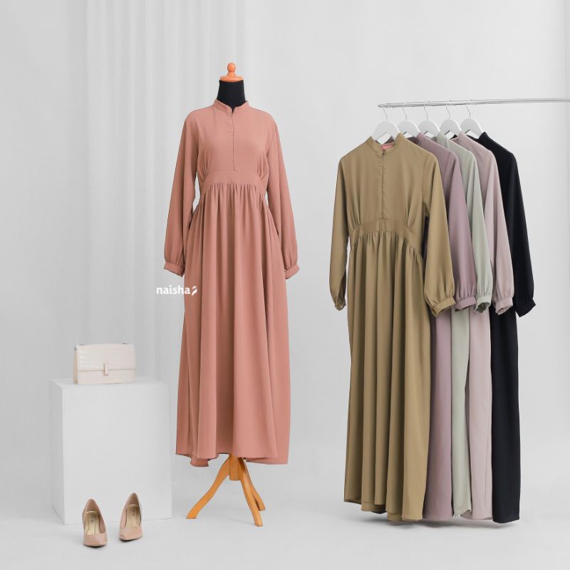 NAISHA OFFICIAL - Safina dress naisha READY / dress premium /  dress tali | dress crinkle premium dress halus | dress | dress terlaris | gamis terlaris | dress terbaru dress hitam dress kondangan gamis umroh gamis lebaran | baju lebaran | gamis idul fitri