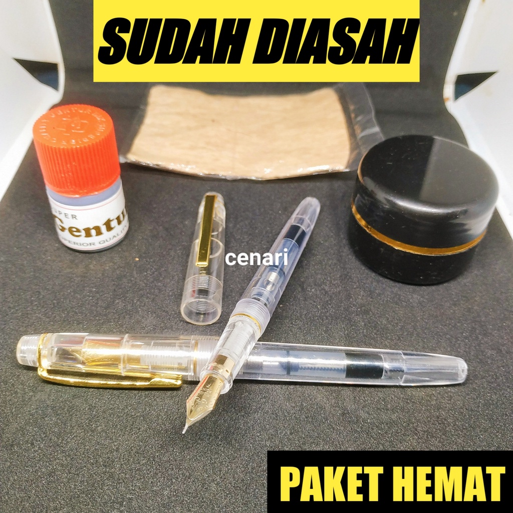 

Pena kaligrafi kalam tutul sudah di asah siap pakai ringan untuk lugot kitab pentul petuk gentur (fountain pen) logat qalam wardoy