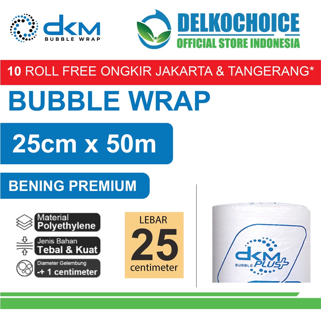 

Plastik Bubble Wrap Bening Premium 25CM x 50M TEBAL DKM+ Bubblewrap
