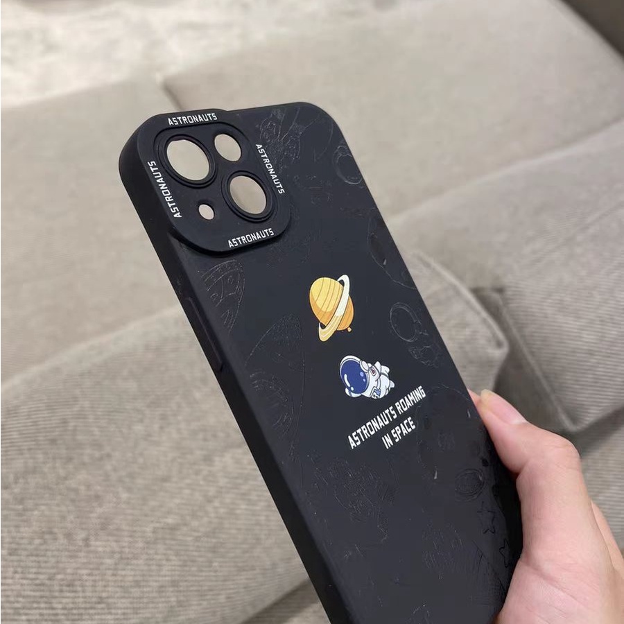 Case Motif Planet Astronot Untuk iPhone 14 14pro 14Plus 14prm 13 13pro 13pro 11 7Plus 8Plus Xr XS 12pro Max