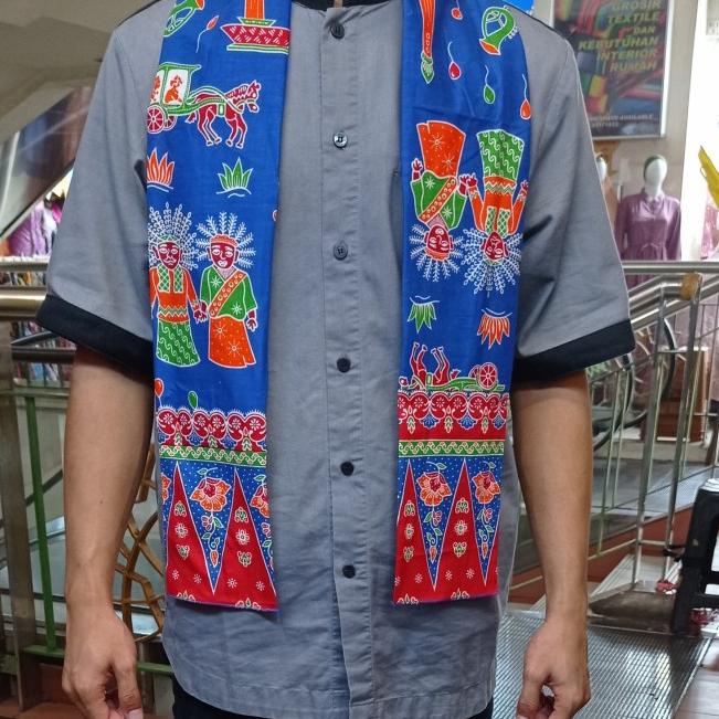 cukin betawi / Syal pria / Selempang betawi - Biru
