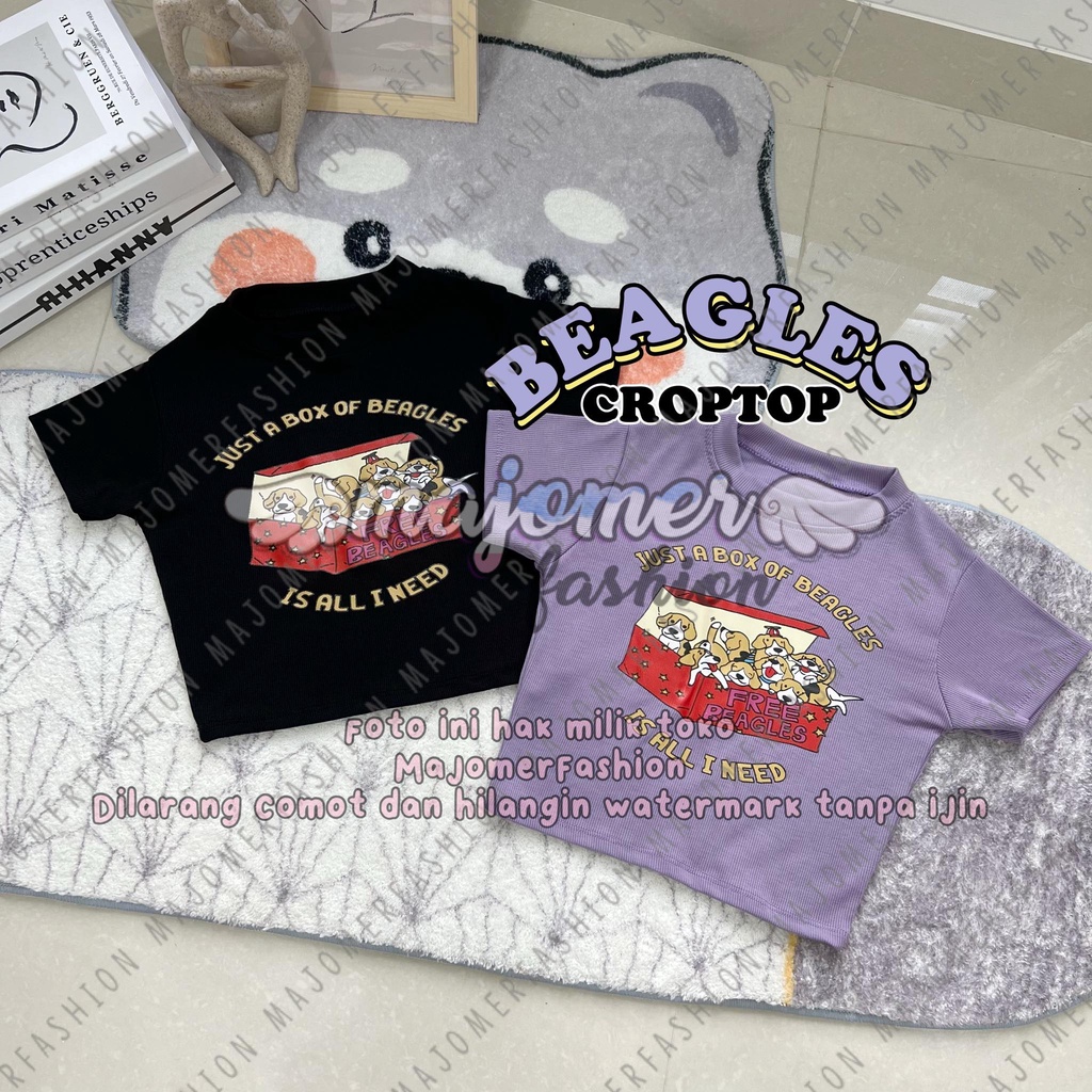 MAJOMER ® | BEAGLES CROP TOP RIB - KAOS T-SHIRT WANITA