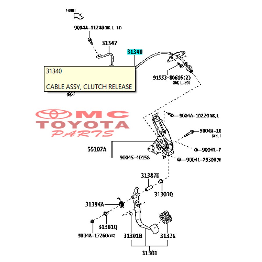 Kabel Tali Kopling / Cable Clutch Calya Sigra Agya Ayla 31340-BZ200