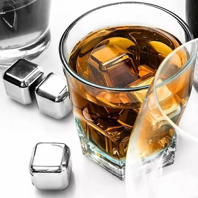 Gift Box Stainless Steel Ice Cube / Ice Cube / Stainless Steel Ice Cube / Set Es Batu Besi Tahan Kar
