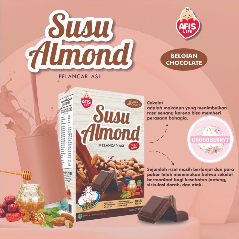SUSU ALMOND AFIS Pelancar Asi AFIS Susu Almond AFIS LIFE 200gr