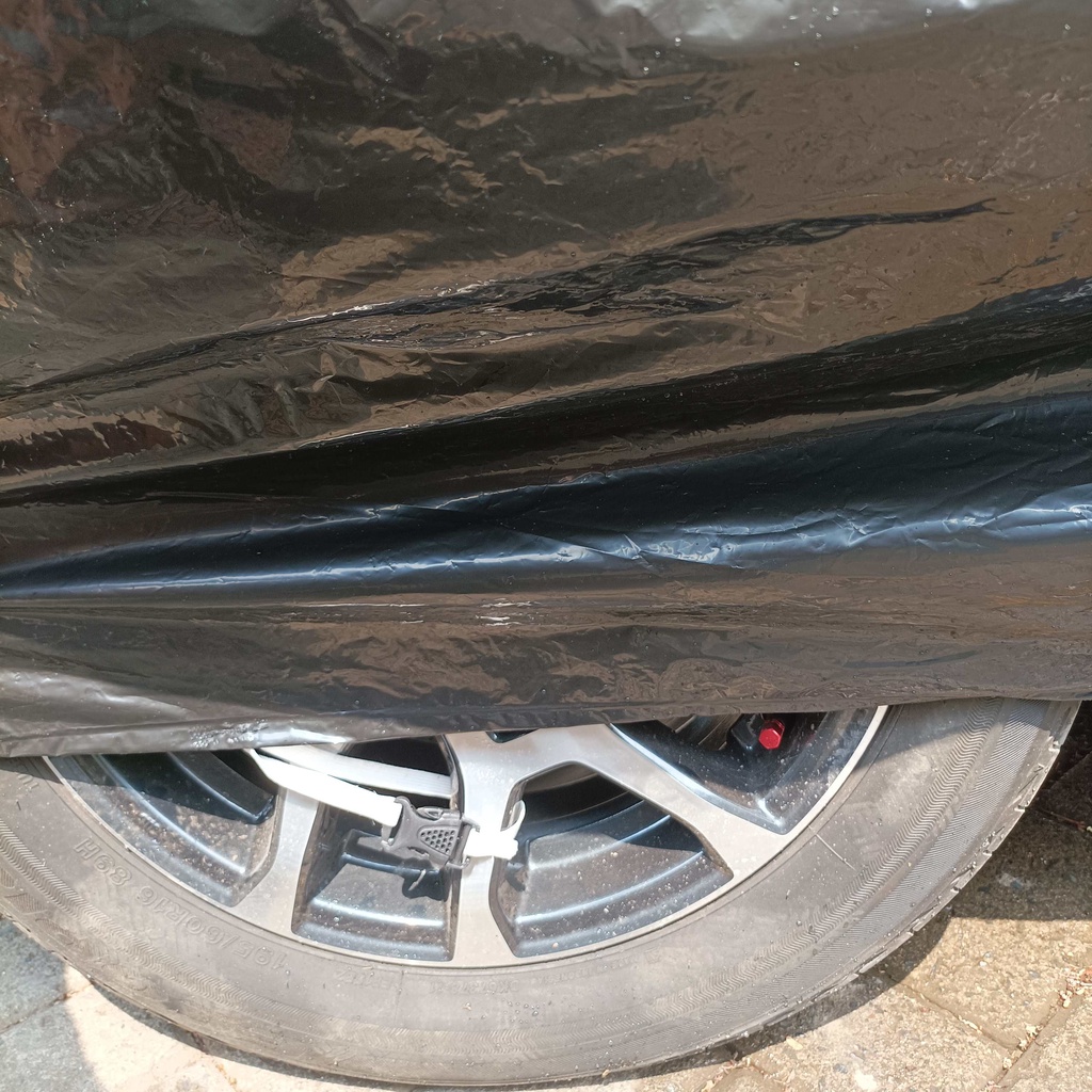 Sarung Mobil Plastik KIJANG KAPSUL Hitam Strip 2 Merah Muda Full Anti Air Full Waterproof