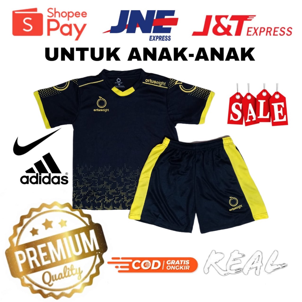 Stelan Jersey Bola Anak-Anak Junior 5-13 Tahun Adem || Bola Futsal Badminton Olahraga Ortuseight Hit