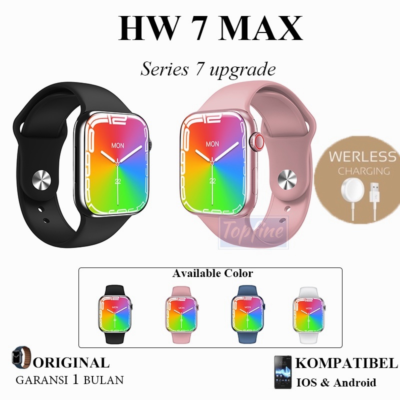 New Bahasa IndonesiaHW7 Max Smart Watch Series 7 Smartwatch 1.99 inch Full Screen Power Saving Mode