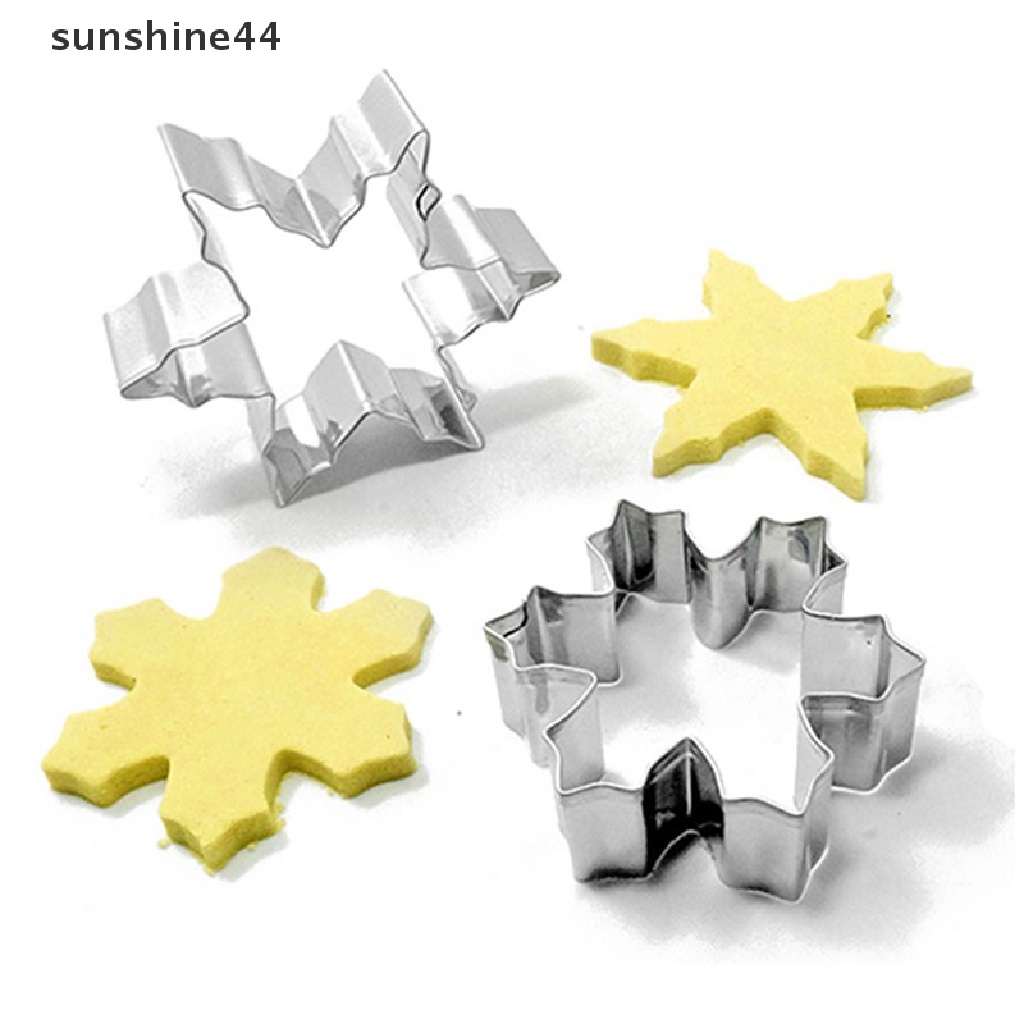 Sunshine 1pc Cetakan Pemotong Kue / Biskuit Bentuk Snowflake Natal