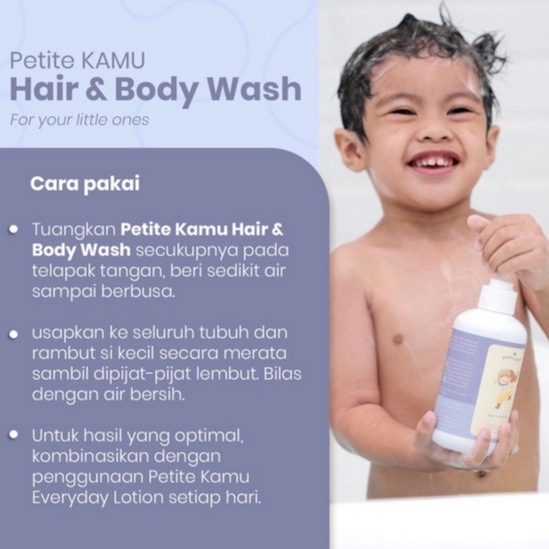 Petite Kamu Hair &amp; Body Wash 300ml - Sabun Mandi Anak Bayi Hair And Bodywash Shampoo Sabun Anak