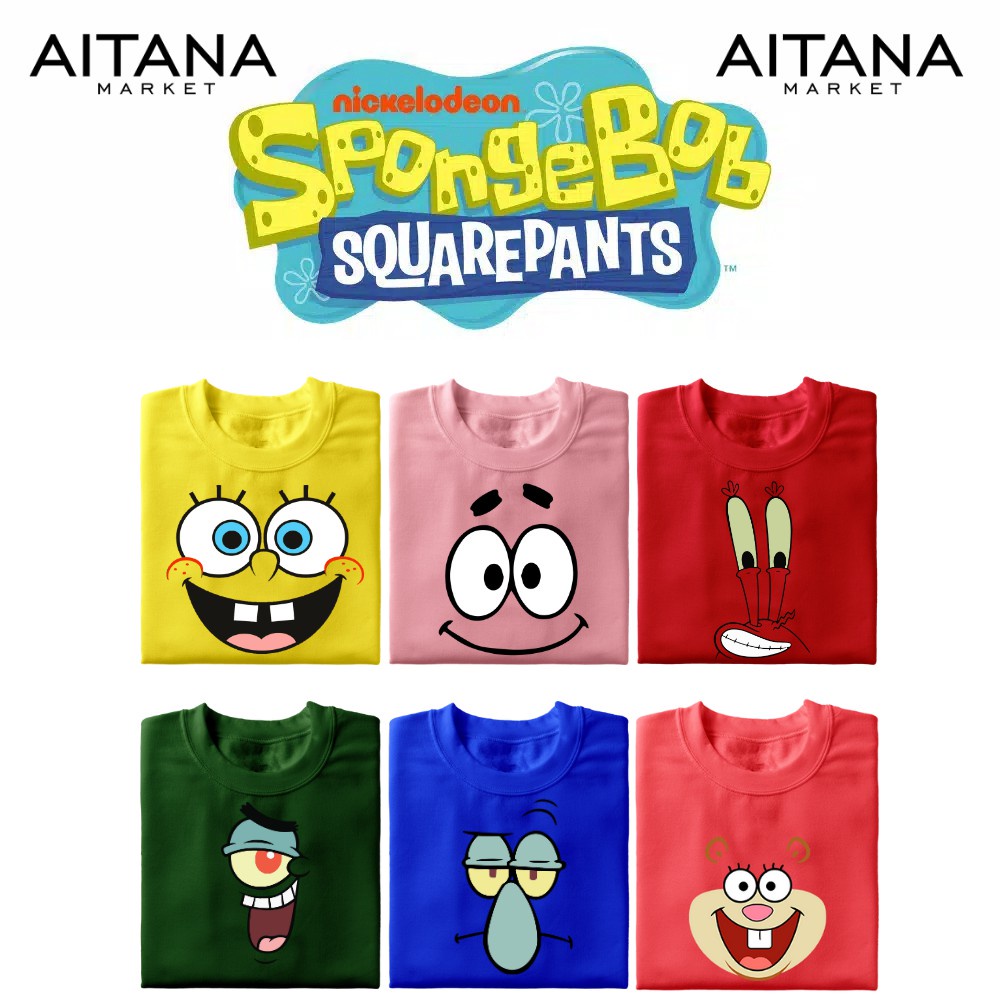 Baju Kaos SponsBob Spongebob Untuk Bayi dan Anak Bahan Katun Combed 30s Lembut Dan Nyaman DIpakai