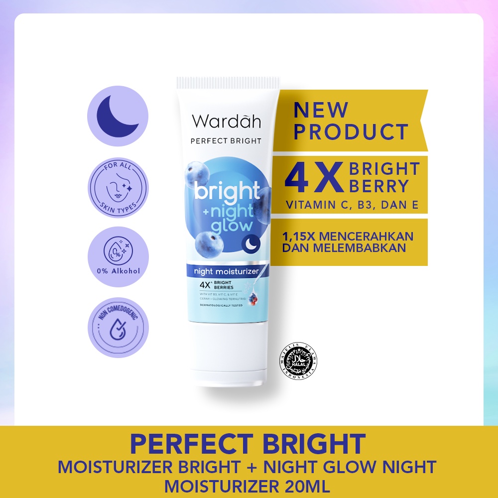 Wardah Perfect Bright Bright + Night Glow Night Moisturizer 20 ml (Cream Malam)