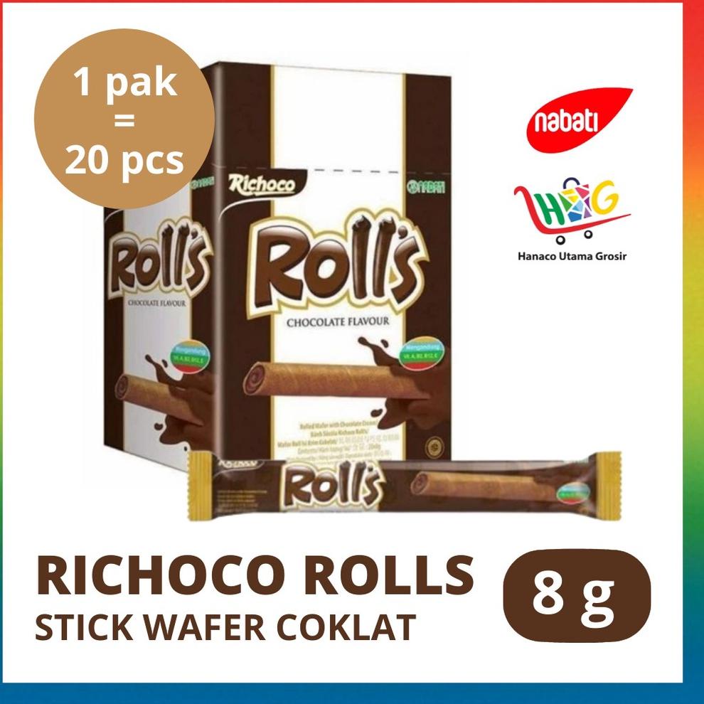 

➯ Nabati Richeese Rolls Wafer Keju 20 x 8 gr [ 1 BOX ] √
