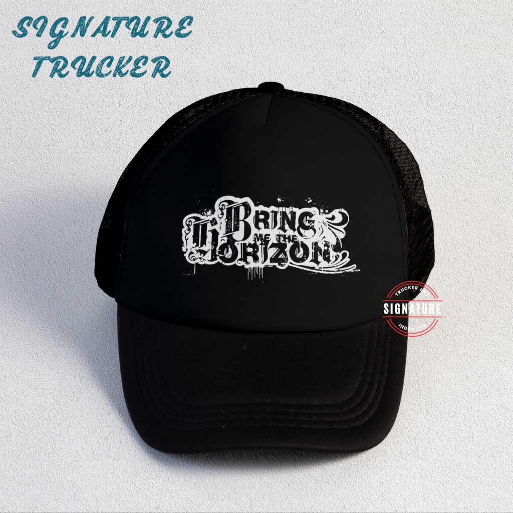 BMTH | Trucker Hat Best Seller | Topi Pria | Topi | Trucker | Topi Band | Baseball | Band | Topi Jaring | Topi Sablon | Head Studio