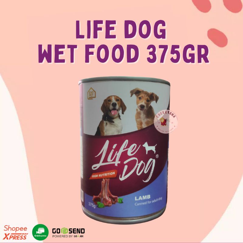 Life Dog Can 375 gr Wet Dog Food Makanan Basah Kaleng Makanan Anjing