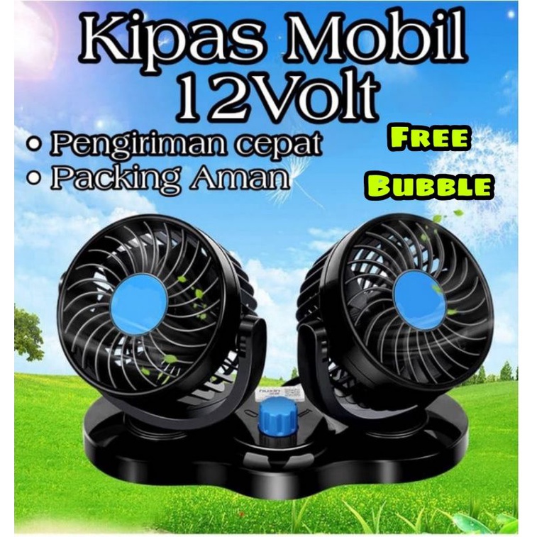 Kipas Angin Mobil 12v Double-Headed Fan Aksesoris mobil ⭐ Mrlion ⭐