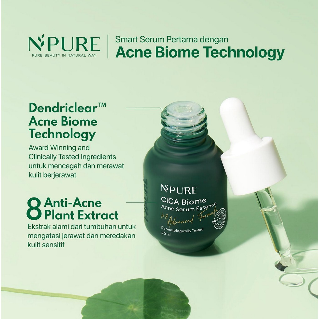 B08 N'PURE centella asiatica face essence cica serum wajah mengatasi bekas jerawat beruntusan bruntusan anti acne oily face berminyak kering dry wajah skincare npure murah termurah asli original aging kerutan garis halus putih kulit