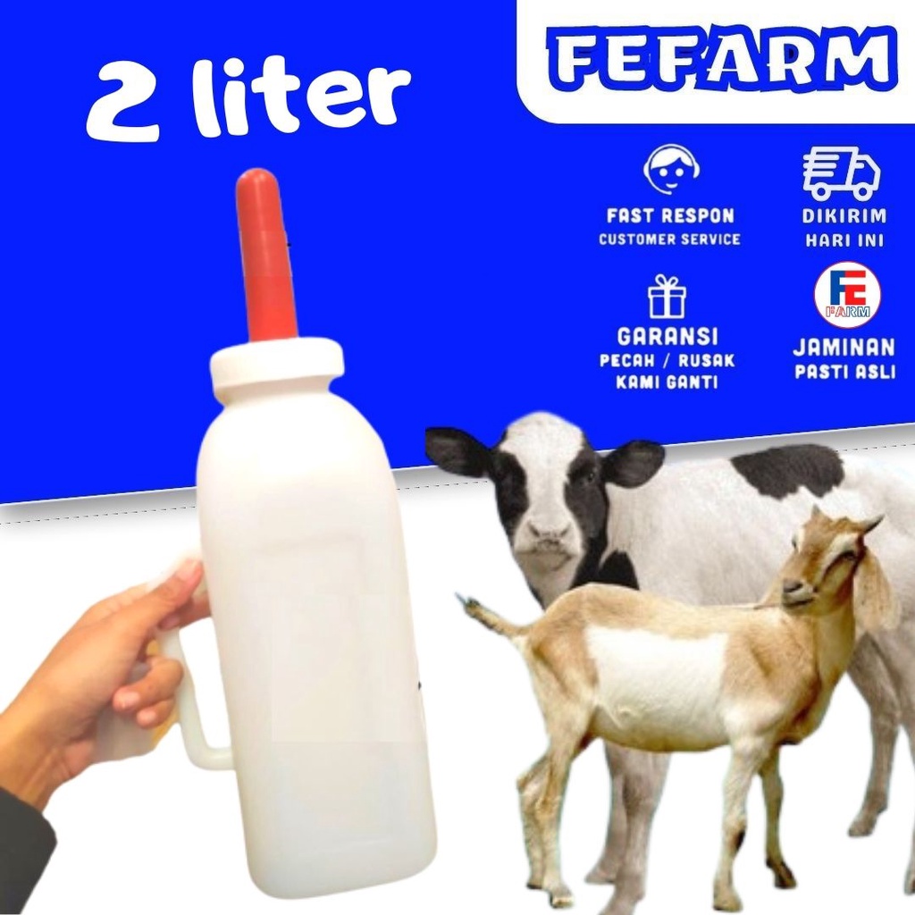 BOTOL DOT PEDET SAPI CEMPE DOT MERAH 2 LITER FEFARM