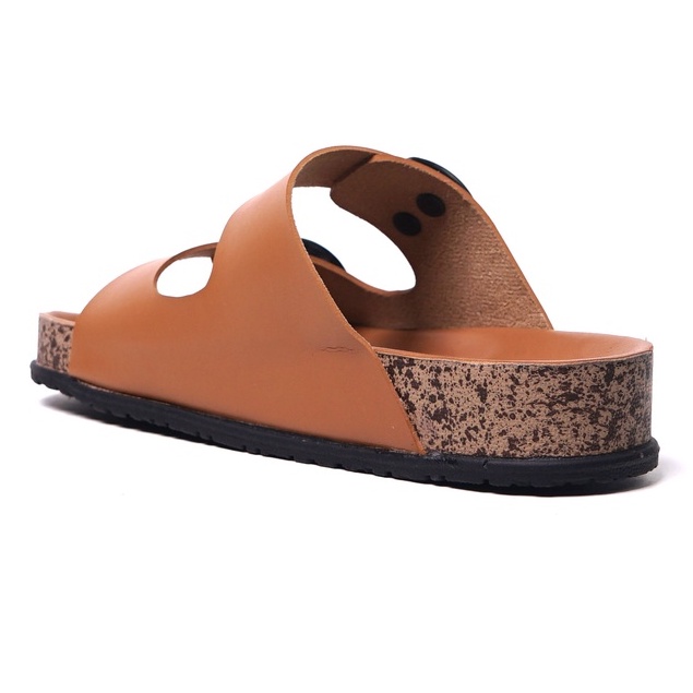 SARASARA YUK - Sandal Wanita Slop Casual Model Birken Sol Puyuh SARA SARA JINNY Sendal Selop Cewek Kulit Santai Strap Gesper Ban dua Empuk Size 36 37 38 39 40 Warna Brown Coksu Soft Anti Slip Premium Original Kekinian Terbaru Shoes ORI Mall Official Store