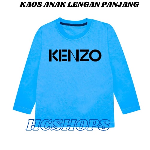 Kaos Anak Lengan Panjang Logo K3NZ0 Unisex Cowok Cewek Usia 2-16th