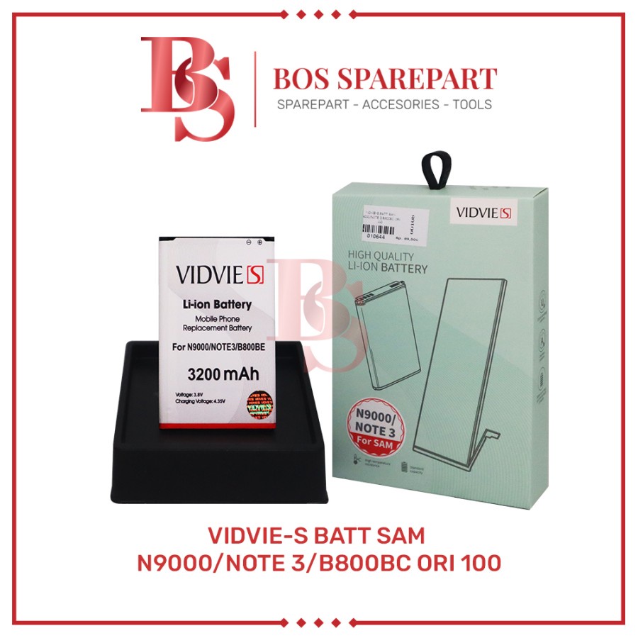 VIDVIE-S BATERAI SAMSUNG N9000 / NOTE 3 / B800BC ORI 100 / BATTERY / BATRE