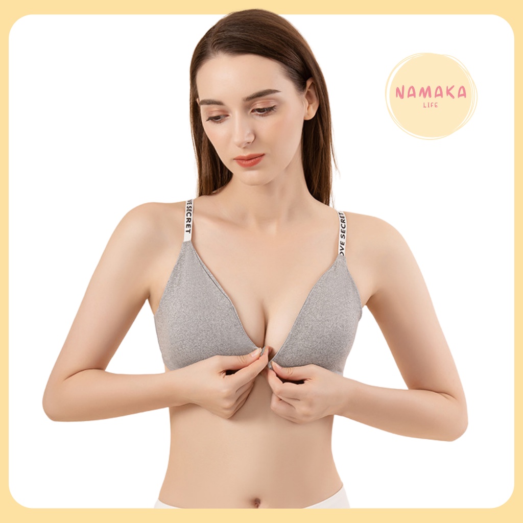 [NL] BRA KATUN RAYON KANCING DEPAN HOOK PEREMPUAN FRONT OPEN TANPA KAWAT SOFT COMFORT COD FRONT BUCK