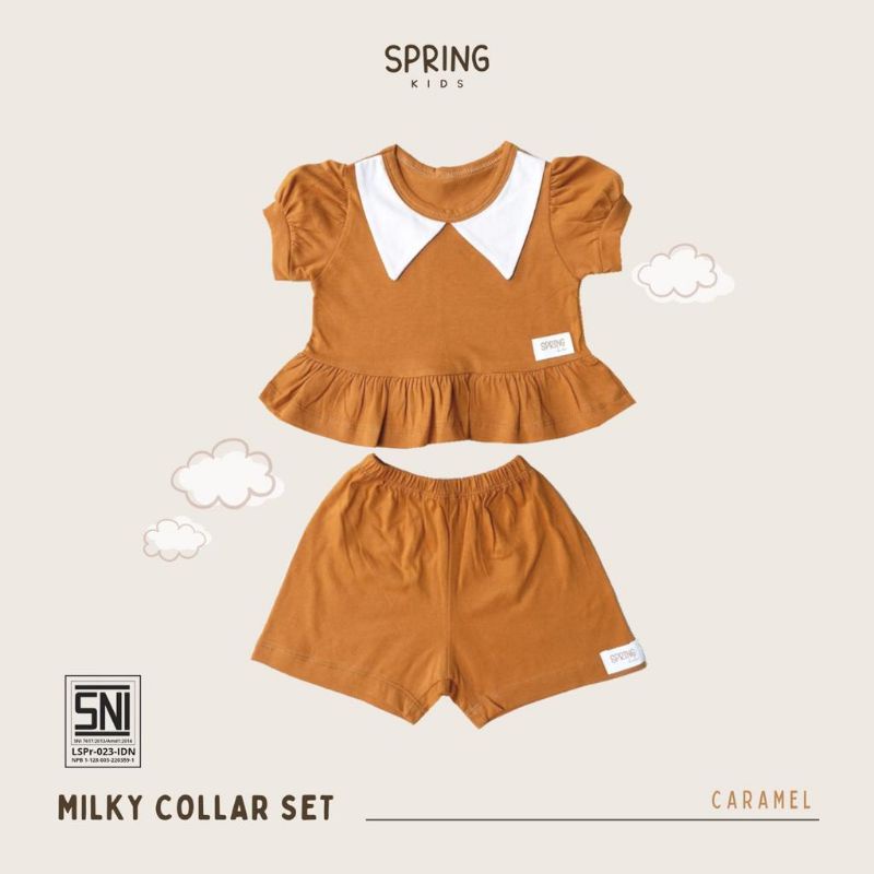 SPRING KIDS - MILKY COLLAR SET - SETELAN BAJU ANAK PEREMPUAN - BAJU ANAK - SET ANAK