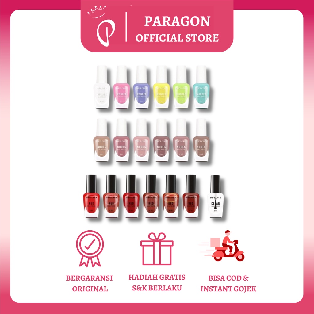 Implora Nail Polish | Nail Polish Nude | Nail Polish Red | Nail Polish Wonder | Clear | Kuteks Implo