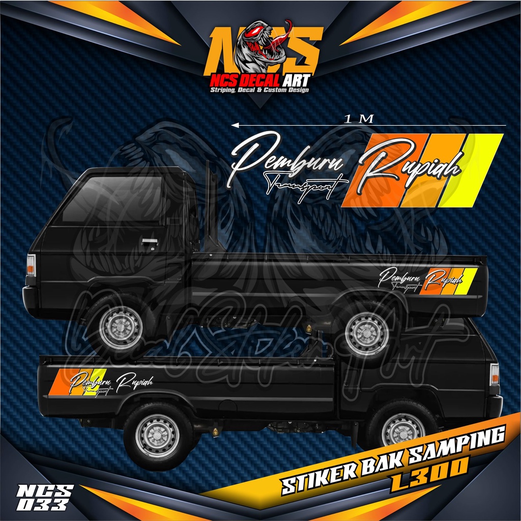 Stiker Bak Samping Pick Up L300 Stiker Vinyl Custom Stiker Variasi All Pick Up Carry / T120ss / Gran