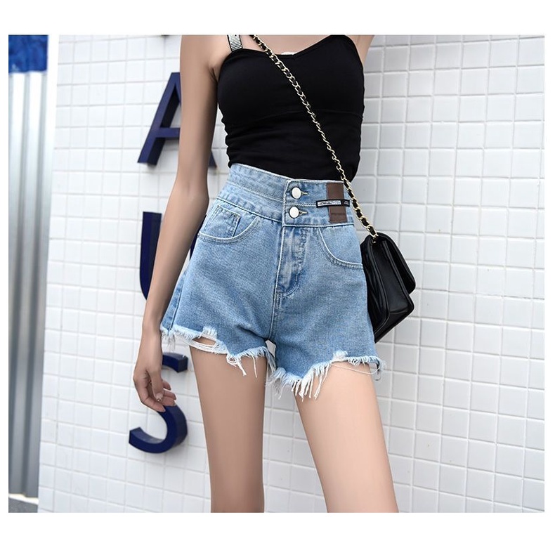 Jeans boyfriend wanita hot pants jumbo celana jeans pendek sobek ootd korean style ripped highwaist jens short pants celana jeans cewek seksi hot kekinian xxxxl size